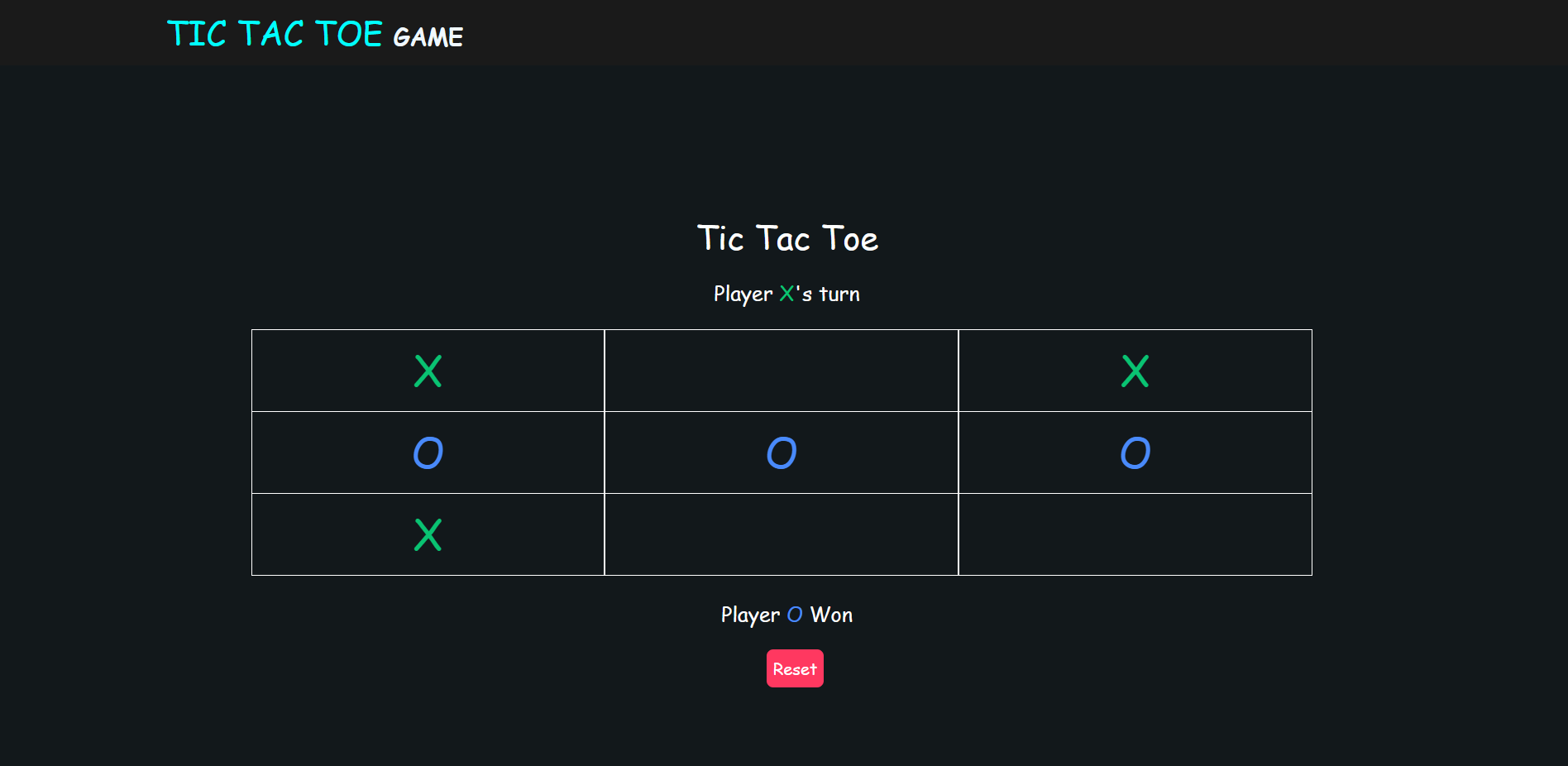  The photo of project 'Tic Tac Toe Game' 